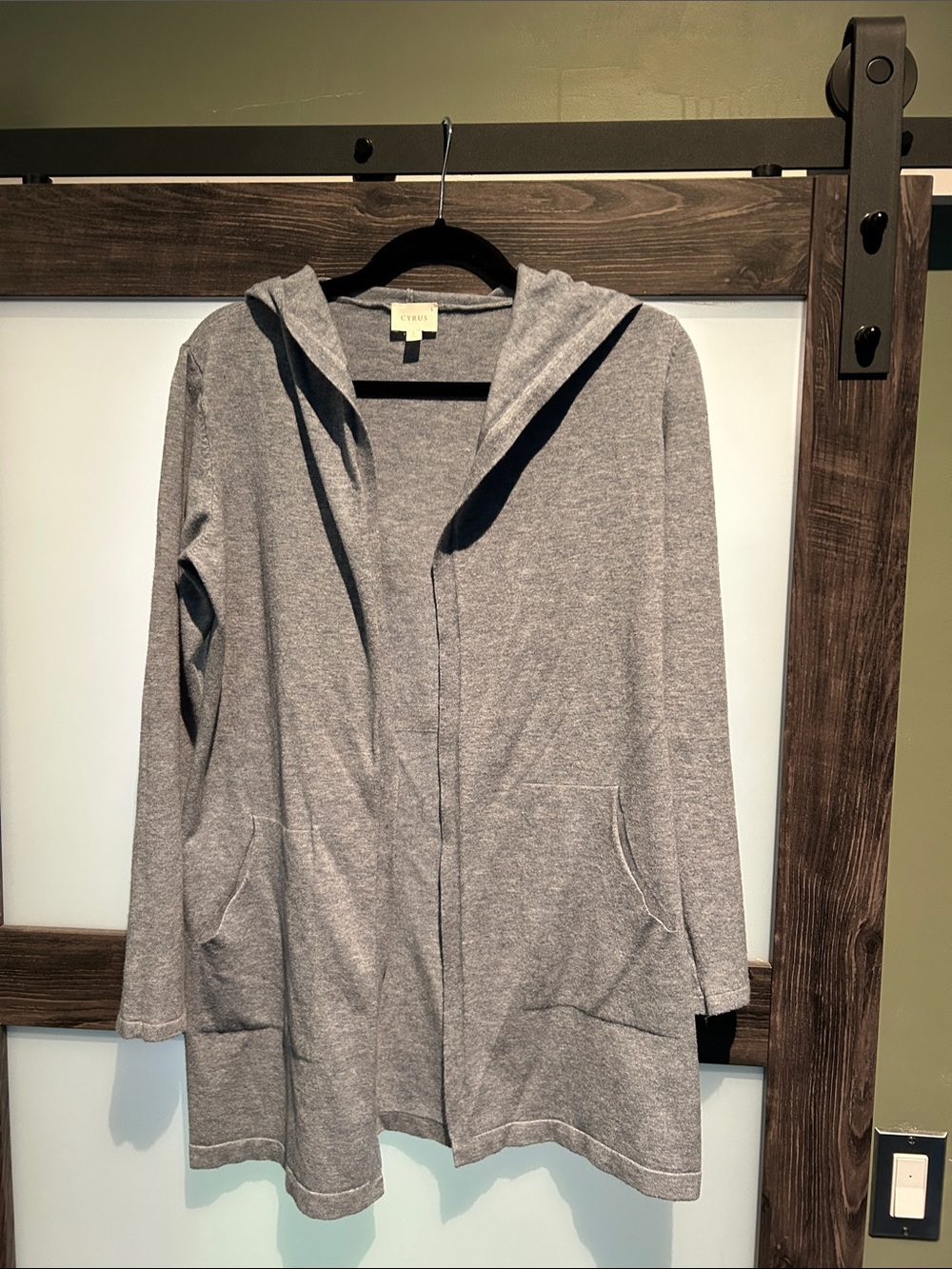 Cyrus Light blue Hooded Open-Front Women's Cardigan